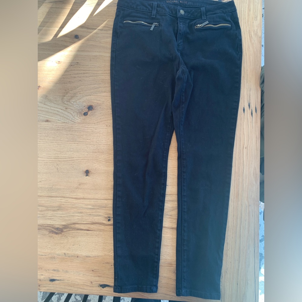 Michael Kors Skinny Gold Zipper‎ Women’s Black  8 Jeans Preloved